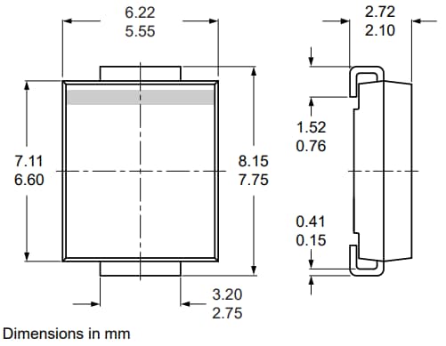 機械図面 - Nexperia GS8Mリカバリ整流器